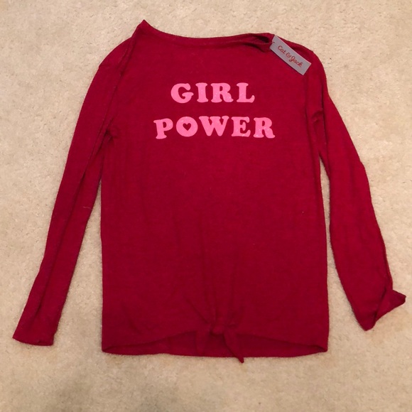 Girls/' Cozy Pullover /"Girl Power/" Cat /& Jack Red XL 14//16 NWT